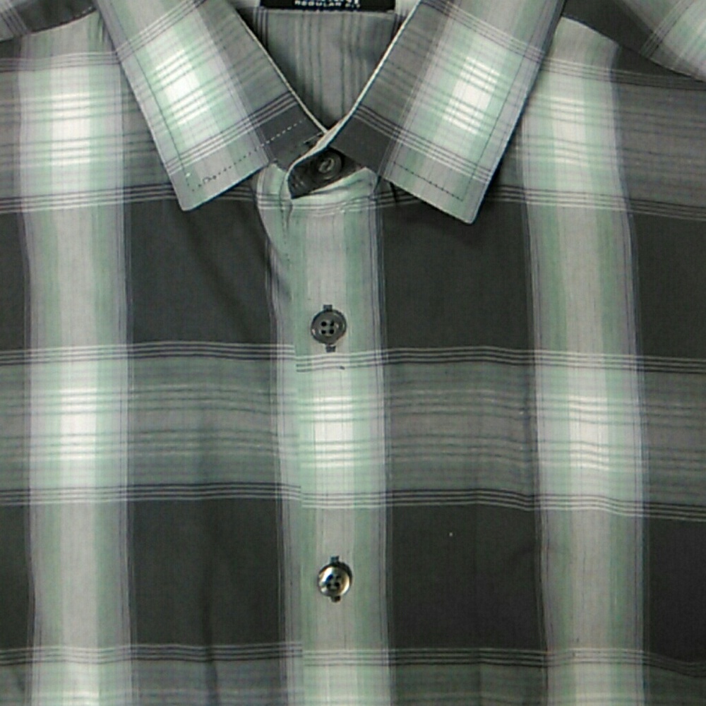 Alfani button up gray green